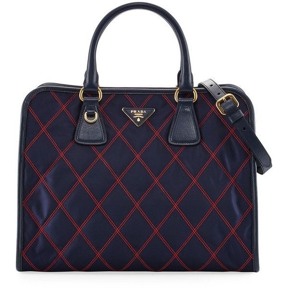 Prada Handbags - Gorgeous PRADA Bicolor Quilted Top Handle Bag